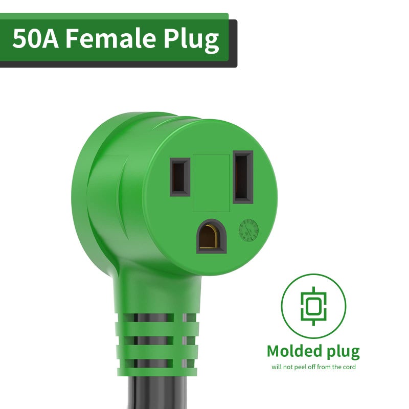 RVGUARD Welder Adapter, Generator 4 Prong 30 Amp to Welder 50 Amp Adapter, NEMA L14-30P to 6-50R Welding Adapter, 12 Inch, Green - Image 5